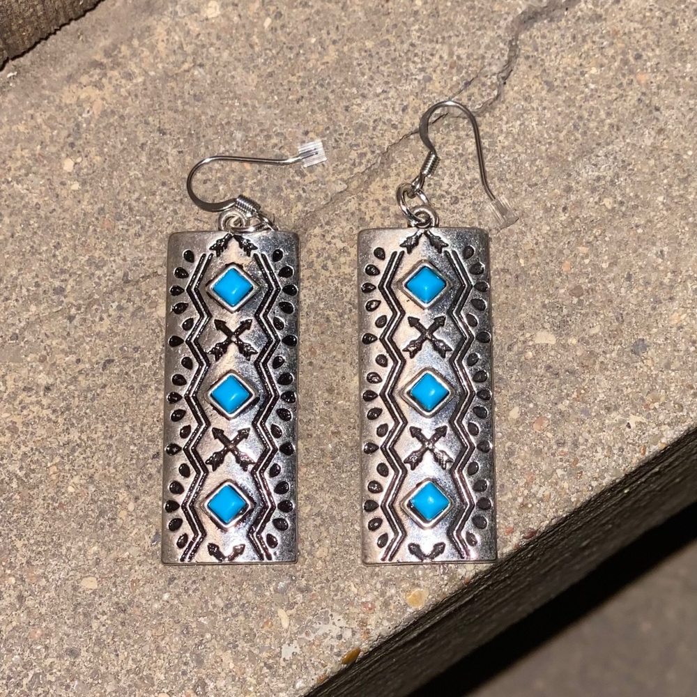 Aztec Turquoise Earrings